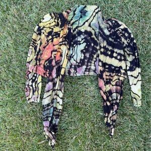 Multicolor reverse Tie-Dye Cardigan